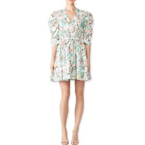 Ronny Kobo Puffsleeve Floral Meritti Dress Size S
